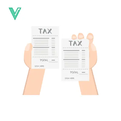 Hands holding tax receipts financial document comparison