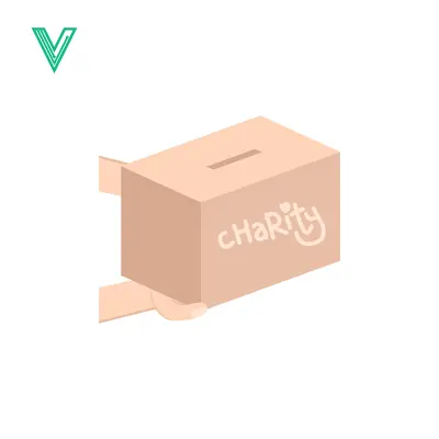 Donation Box with Charity Text and Slot