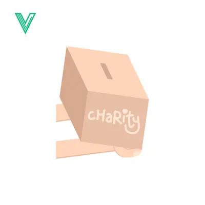 Charity Donation Box with Slot for Contributions
