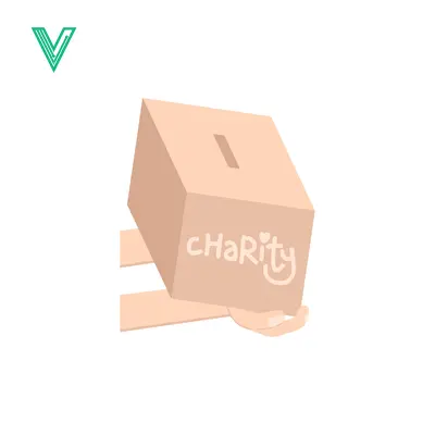 Charity Donation Box with Slot and Tape