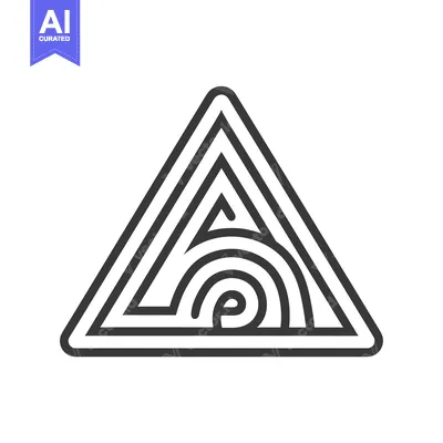 Aset premium populer: Abstract Geometric Design of a Triangle with Lines and a Spiral Inside