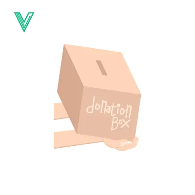 Simple Donation Box Illustration with Slot and Text