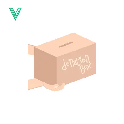Isometric Donation Box with Slot for Contributions