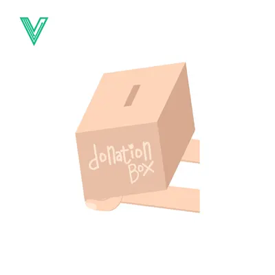 Simple Illustration of a Cardboard Donation Box with Slot