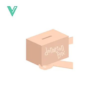 Donation Box with Slot and Ribbon Isometric View