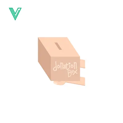 Simple Donation Box Illustration with Slot and Text