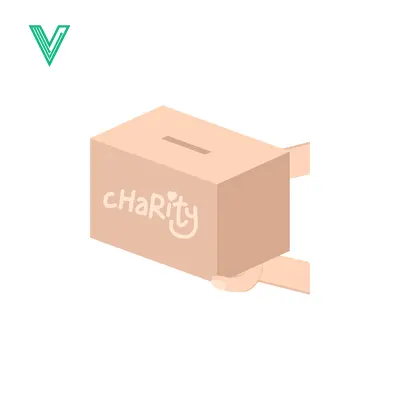 Charity Donation Box with Slot for Contributions