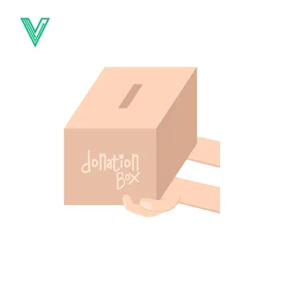 Donation Box with Hands Reaching Out for Charity
