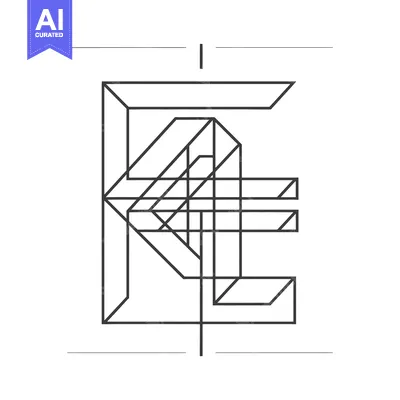 Premium design asset: Abstract Geometric Design of Intersecting Lines and Shapes