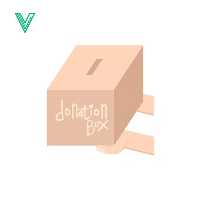 Simple Cardboard Donation Box with Slot and Label