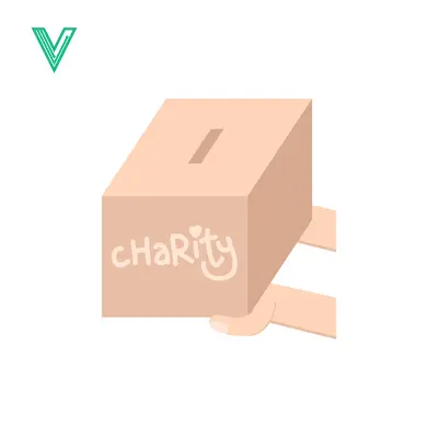 Charity Donation Box with Slot for Contributions