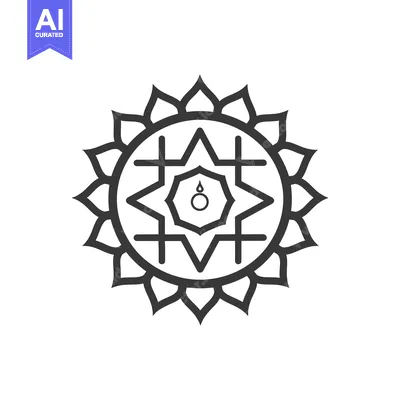 Aset premium populer: Abstract geometric design with a central circle and a surrounding mand