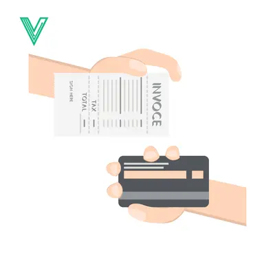 Hands holding an invoice and a credit card for payment