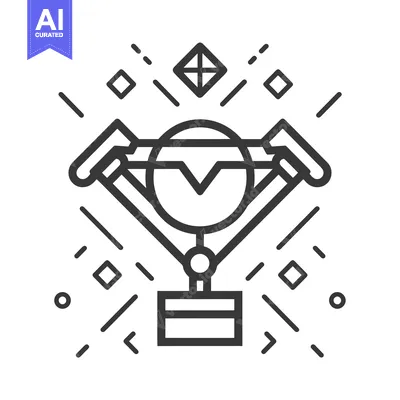 Aset desain premium: Abstract Geometric Design with a Central Circle and Two Arms