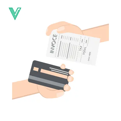 Hands holding invoice and credit card for payment