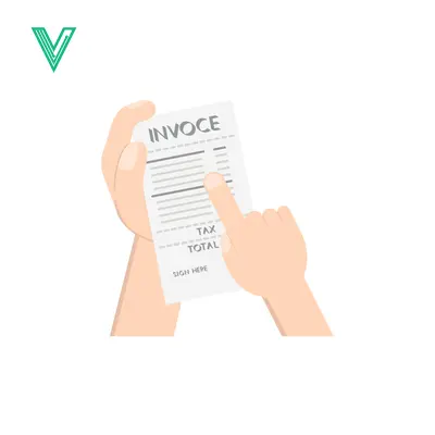 Hands Holding and Pointing at an Invoice Document