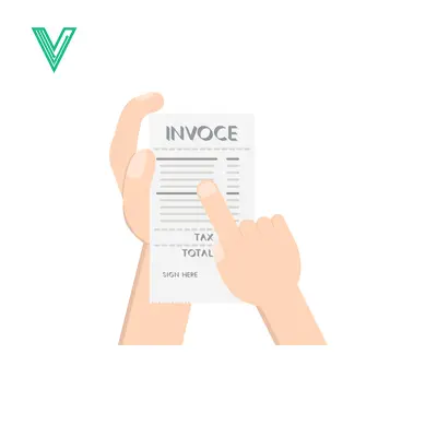 Hand Holding and Pointing at Invoice Document