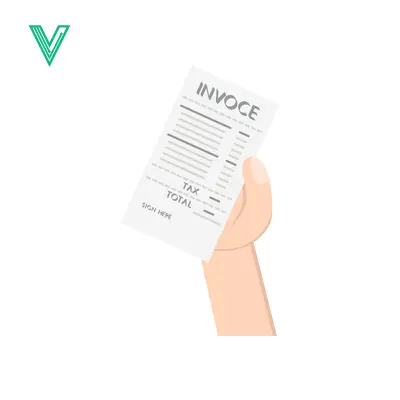 Hand holding an invoice receipt for payment confirmation