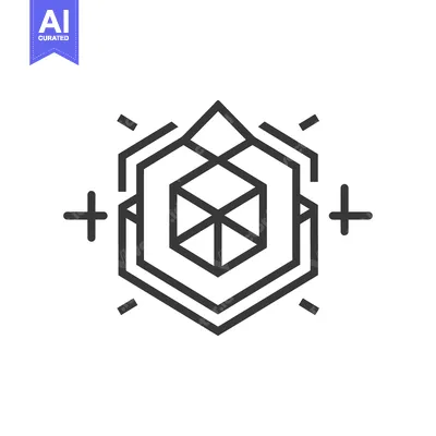 Aset desain premium: Abstract Geometric Design with a Central Cube