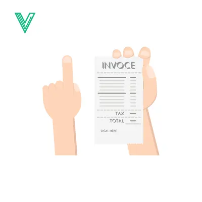 Aset premium populer: Hand Holding Invoice Document with Tax and Total Details