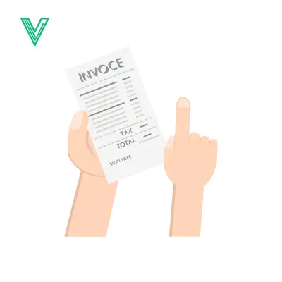 Aset desain premium: Hand Holding Invoice Document with Pointing Finger