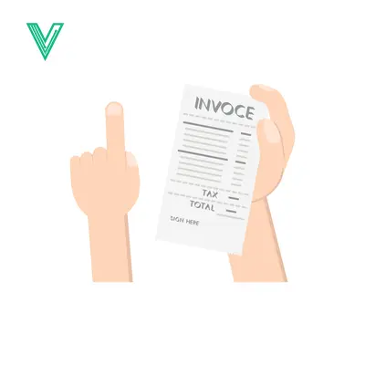 Hand Holding Invoice and Pointing Finger Illustration