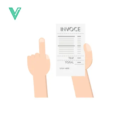 Hand Holding Invoice Document with Finger Pointing Up