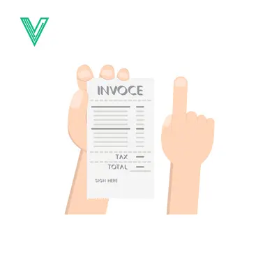 Hand Holding Invoice Document with Finger Pointing Up