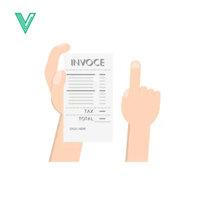 Hand Holding Invoice and Pointing Finger Illustration