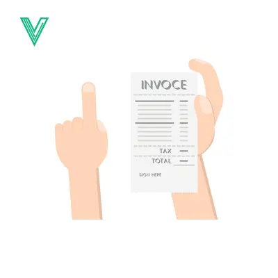 Hand Holding Invoice Document with Finger Pointing Up