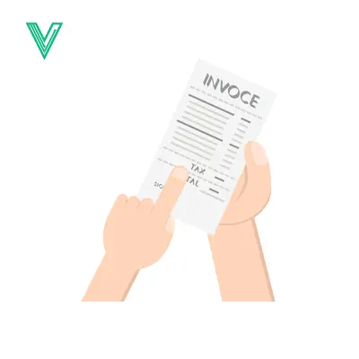 Hand Holding and Pointing at an Invoice Document