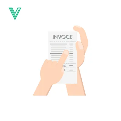 Hand Holding and Pointing at an Invoice Document