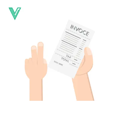 Hand Holding Invoice and Showing Peace Sign