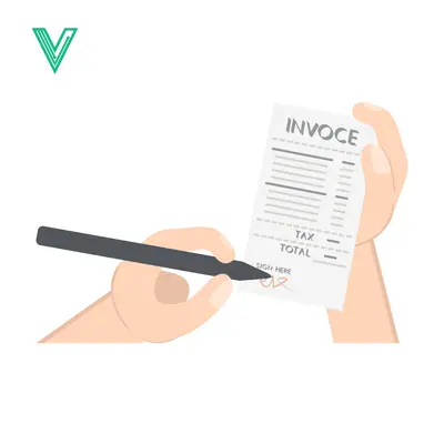 Hand Signing an Invoice Document with a Pen
