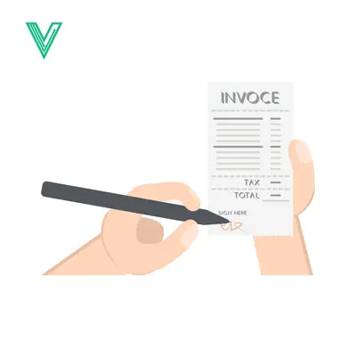 Hand Signing an Invoice with a Pen