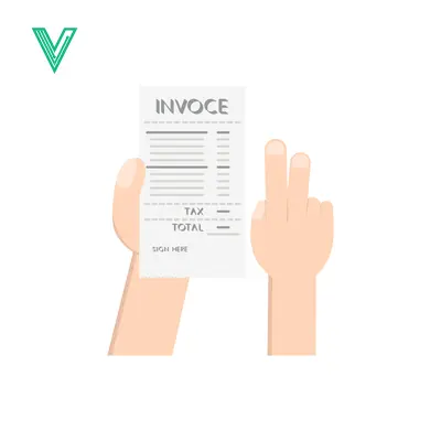 Hand Holding Invoice with Fingers Crossed for Good Luck