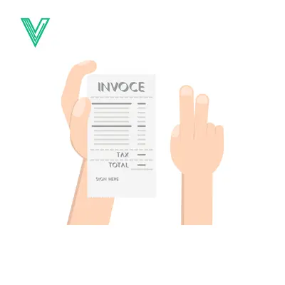 Hand Holding Invoice Document with Tax and Total Amount