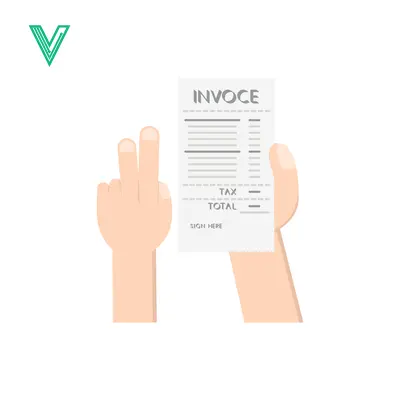 Hand Holding Invoice Document with Tax and Total Details