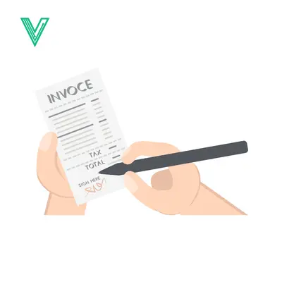 Hand Signing Invoice Document with Pen for Financial Transaction