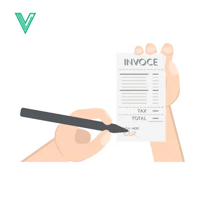 Hand Signing an Invoice Document with a Pen
