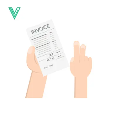 Hand Holding Invoice Receipt with Two Fingers Up