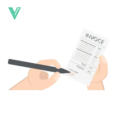 Hand Signing an Invoice Document with a Pen