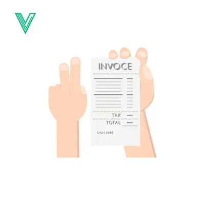 Hand holding an invoice document business finance concept