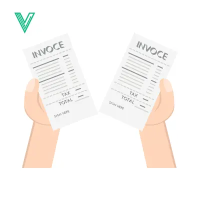 Two Hands Holding Invoices Showing Financial Transactions