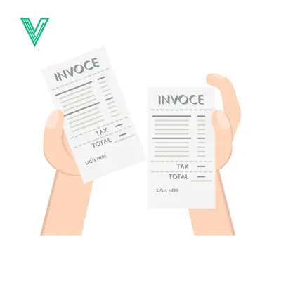 Two Hands Holding Invoices Showing Financial Transactions
