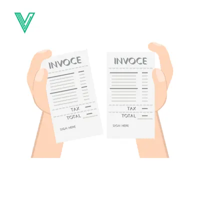Torn Invoice Held by Hands Financial Document Disruption