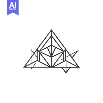 Aset desain premium: Abstract Geometric Design with a Central Triangle