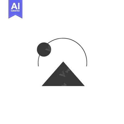 Premium design asset: Abstract Geometric Design with a Circle and Triangle
