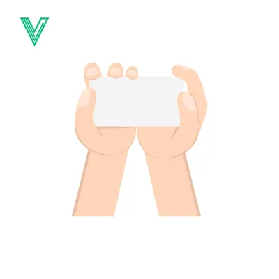 Hands Holding Blank White Card