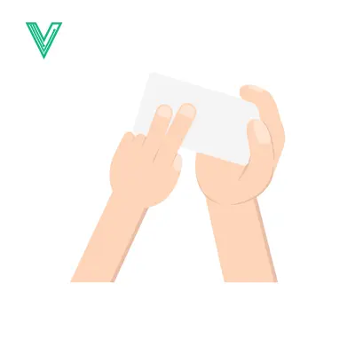 Hands holding a blank white card for text or design